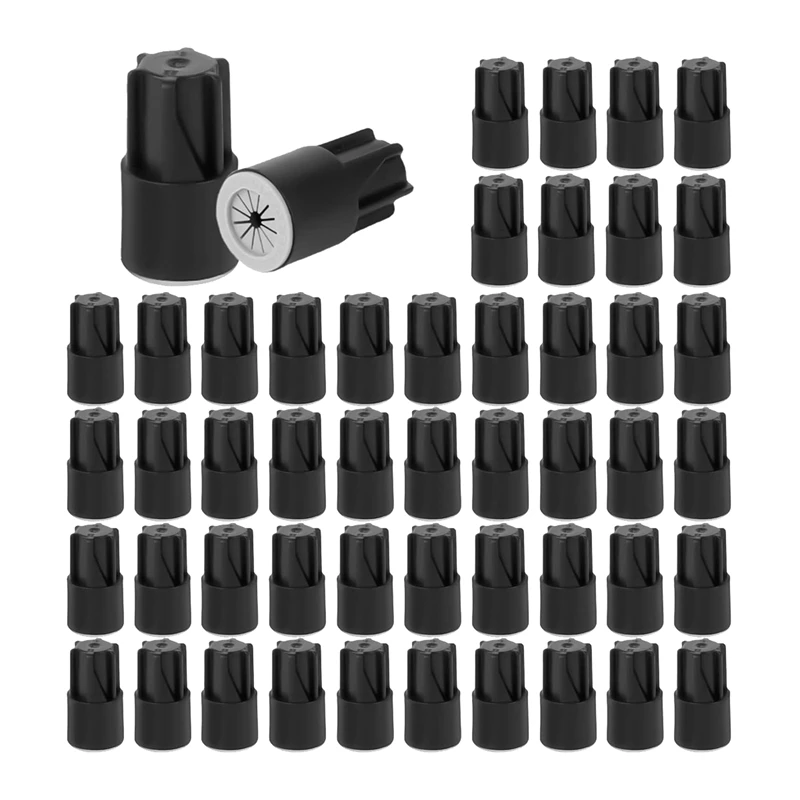

50Piece Waterproof Wire Nuts Outdoor Electrical Wire Connectors Black PVC For Sprinkler LED Landscape Light Irrigation Valves