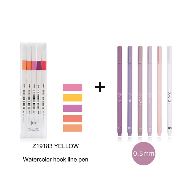 JIANWU 6pcs/set Creative cute morandi Simple small fresh gel pen kawaii Quick drying Cap neutral pen journal supplies Stationery gelpen line pen Y