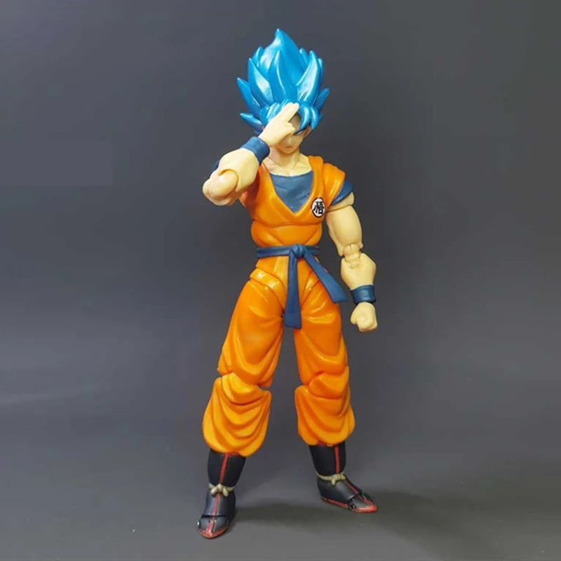 Compre SHF Dragon Ball Z Super Saiyan Goku Figure Blue Hair PVC Toys 15cm  barato — frete grátis, avaliações reais com fotos — Joom