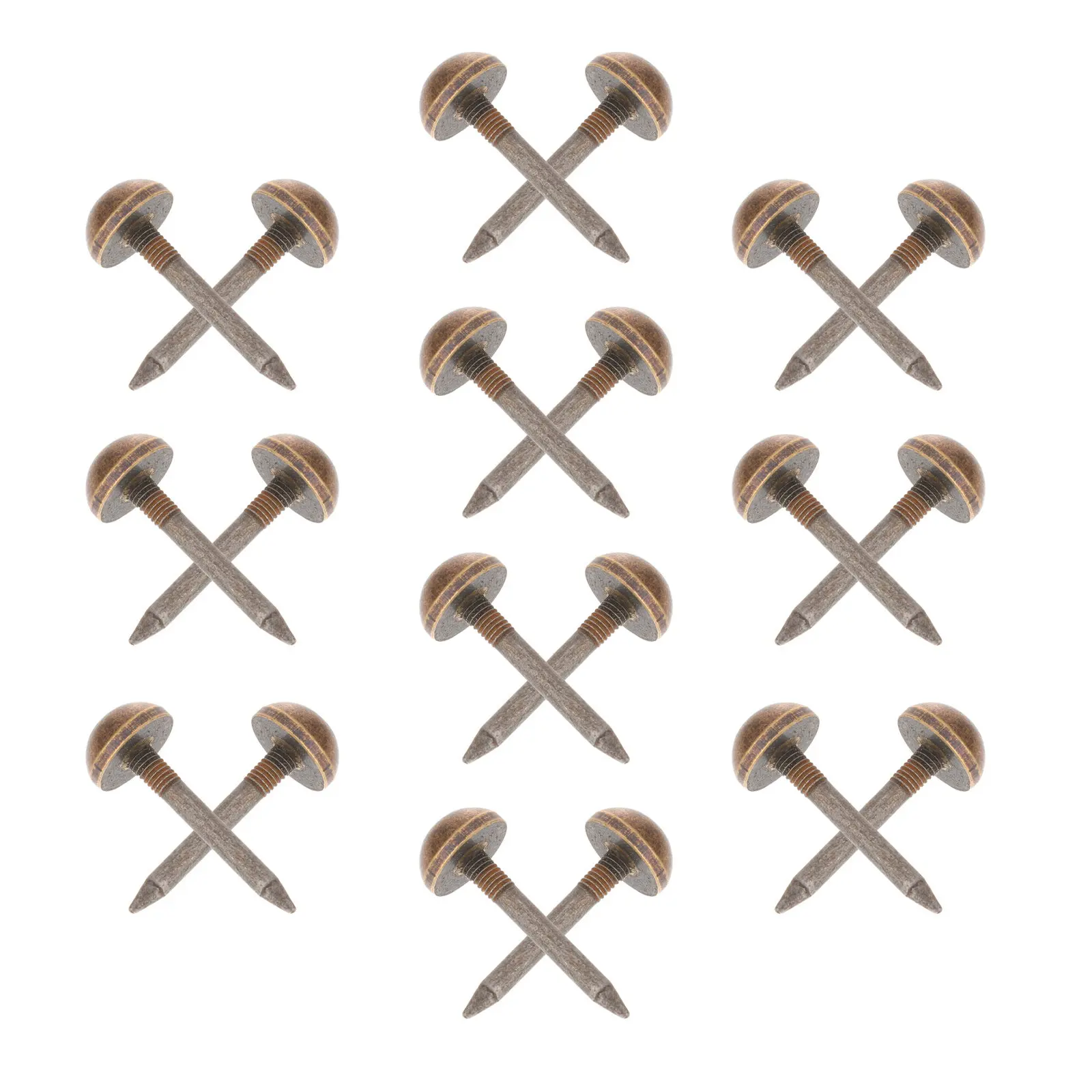 20Pcs 구리 가구 장 못 소파 수리 테이블 침대 목공 장식 고정용 튼튼한 반구형 헤드 디자인