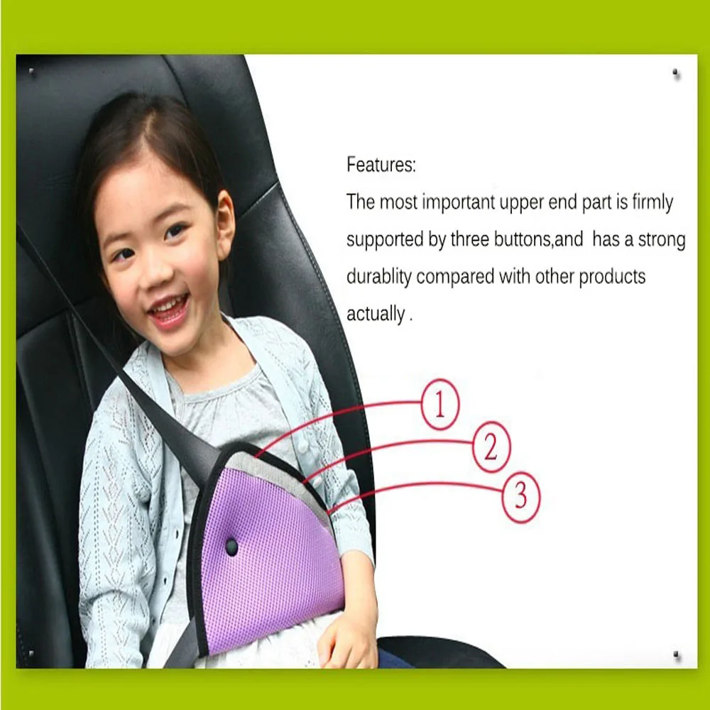Car Safe Fit Seat Belt Adjuster Triangle Child Car Safety Belt Adjuster Children Resistant Safety Seat