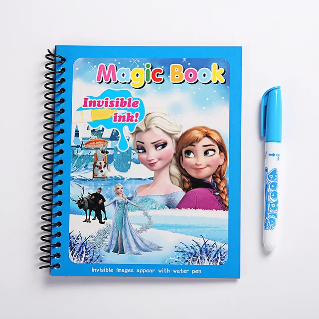 Original Frozen Elsa Water Painting Drawing Toys Graffiti Anime Action Figure Watercolour Magic Book for Girls