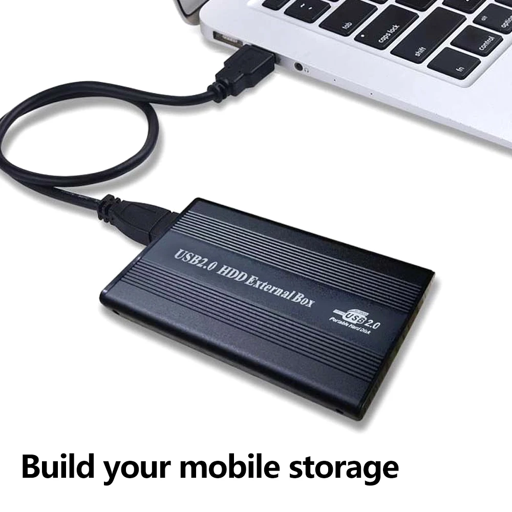 USB 2.5인치 IDE HD 하드 드라이브 디스크 인클로저 HDD 외부 박스 케이스 데스크탑 컴퓨터 PC용 LED 조명이 있는 2.5 IDE HDD