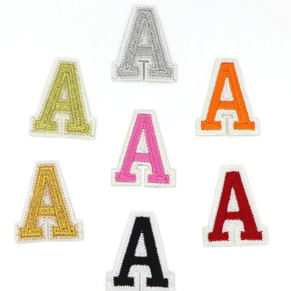 1PC Alphabet Iron On Letter Embroidery Patch Sew on Appliques A-Z Letter Badge Patch For Clothing Name Diy Repair rhinestone letter patches