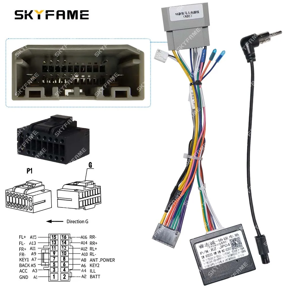Car Wire Cable Adapter 16Pin Car Wiring Harness Adapter Canbus Box Decoder For Jeep Compass Grand Cherokee WK Chrysler 300C