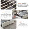 Farmhouse Queen Size Bed Frame w/Storage Bookcase Headboard, Sliding Barn Door, Charging Station, Rustic Wood Platform 4