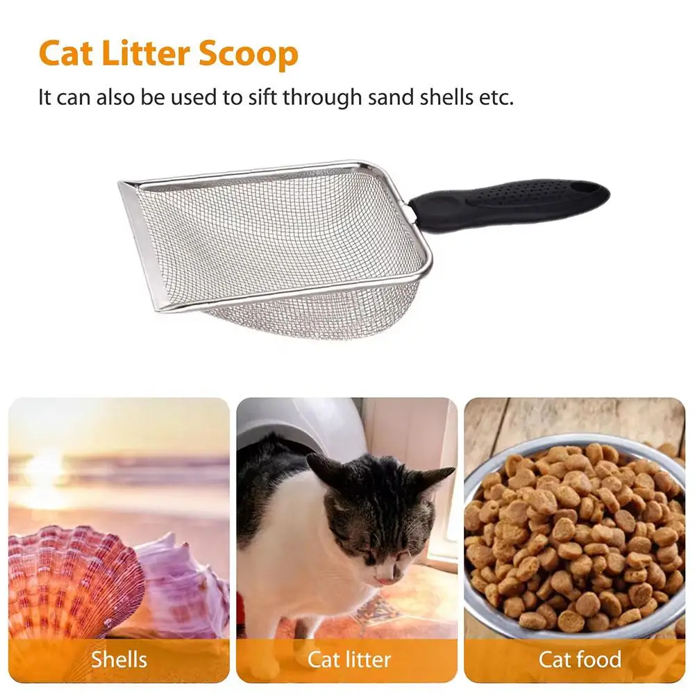 

Cat Litter Filter Shovel Stainless Steel Hanging Scooper Cat Toilet Cleaning Tool Pet Supplies For Ragdoll Persian Cat P6G3