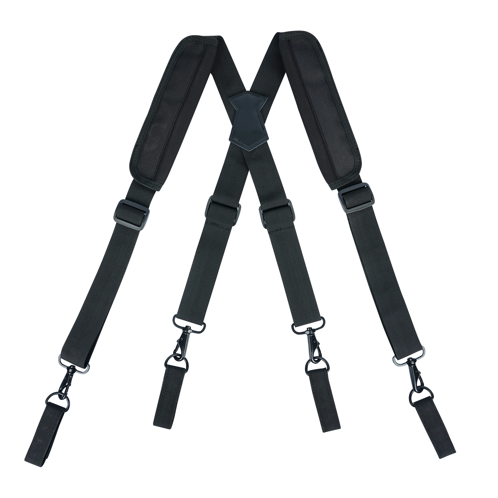 KUNN Tactical Duty Belt Suspenders with Metal Hook,Men Padded