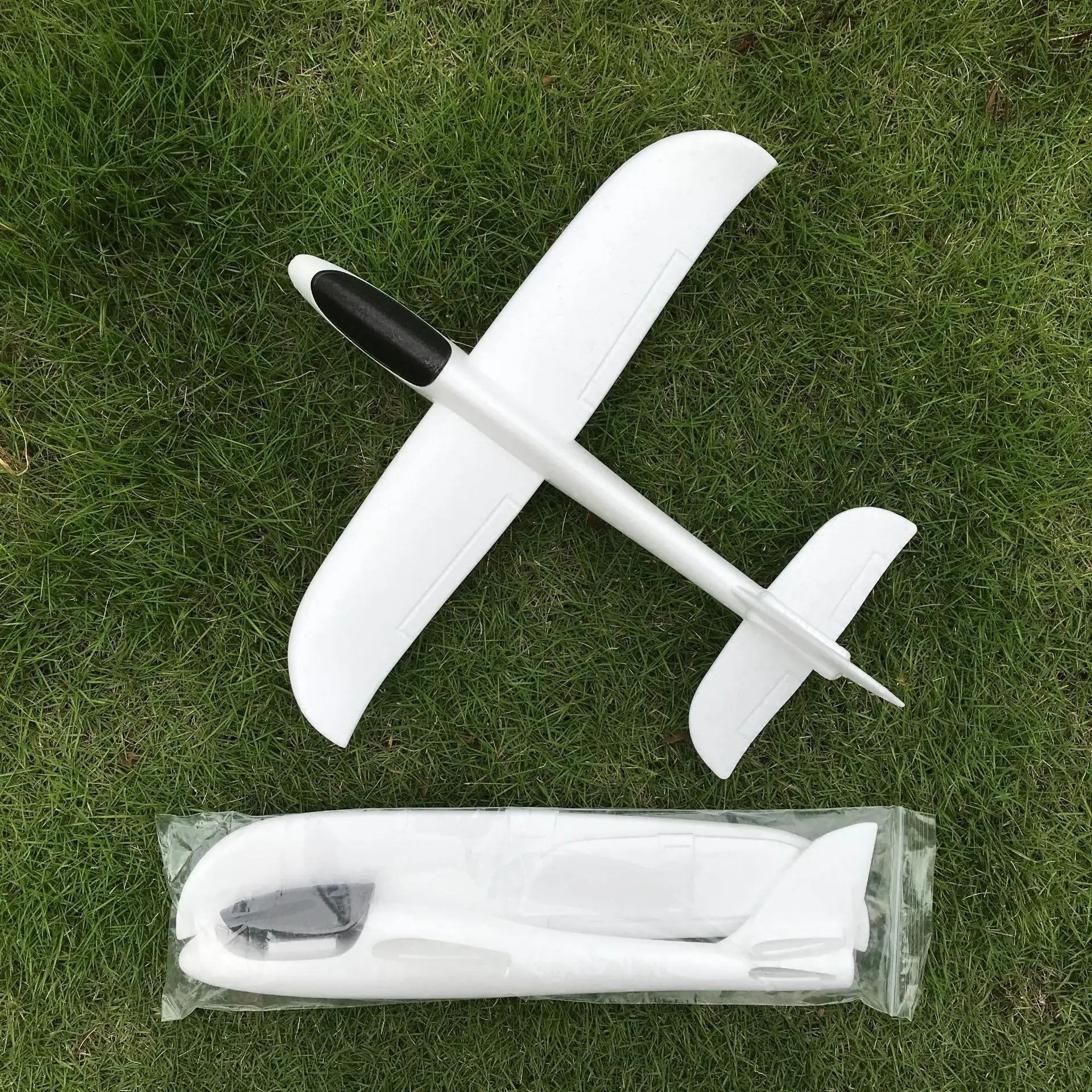 

Pure White 49cm Hand Thrown Airplane Big Foam Plane Glider Model Outdoor Children's Toys Aircraft Kids Birthday & Party Creative