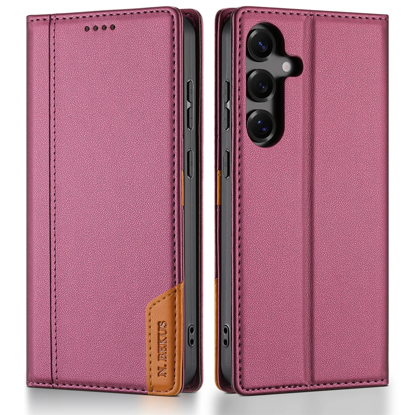 Leather Magnetic Card Holder Wallet with RFID Protection