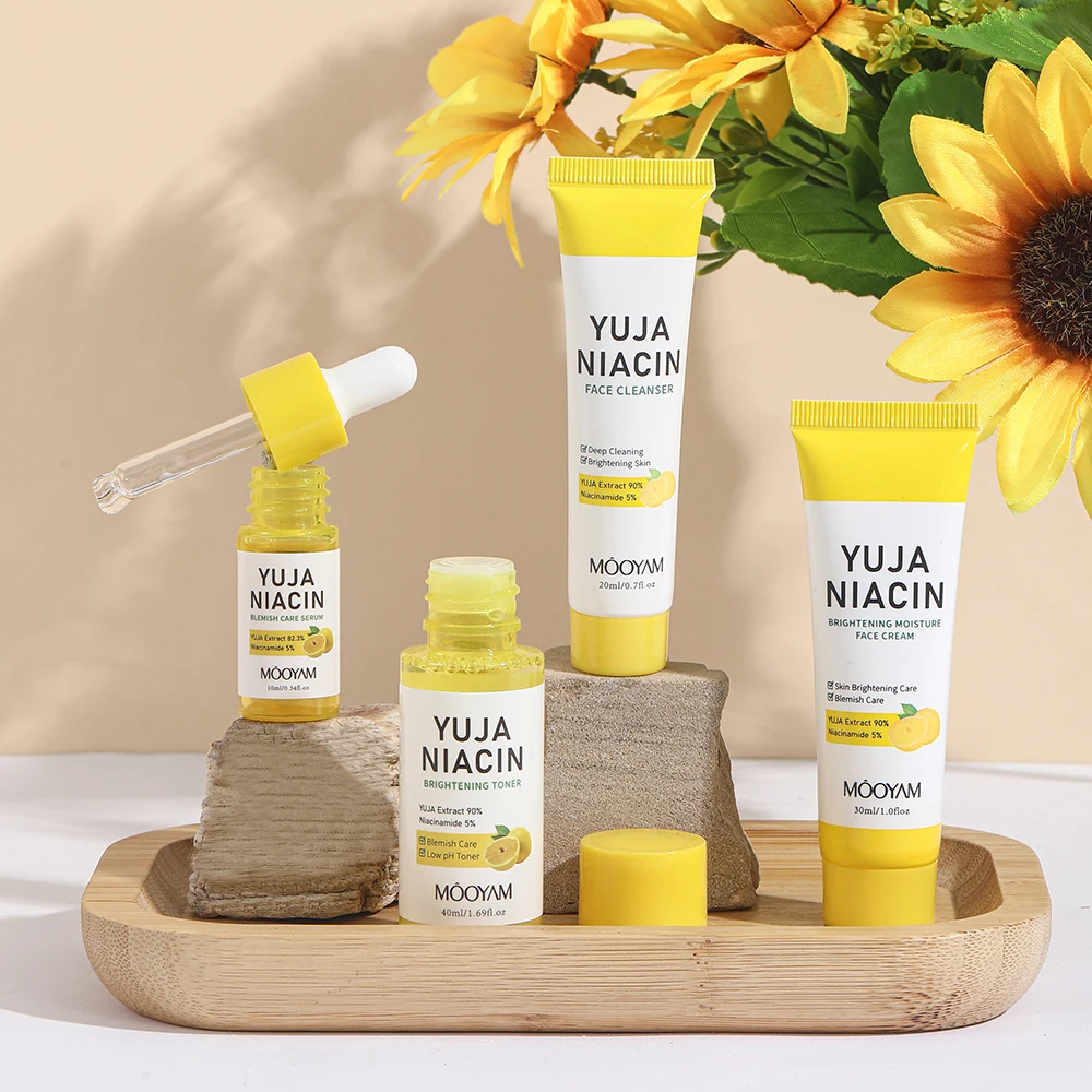 Skin Care Set YUJA NIACIN 30days Brightening Facial Cleanser Face Cream Serum Toner Moisturizing Hydrating
