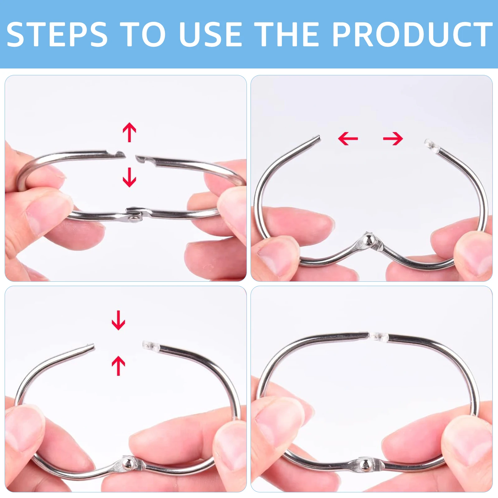 Anelli Per Tende In Acciaio Inox 304 - Confezione Da 24 Pezzi