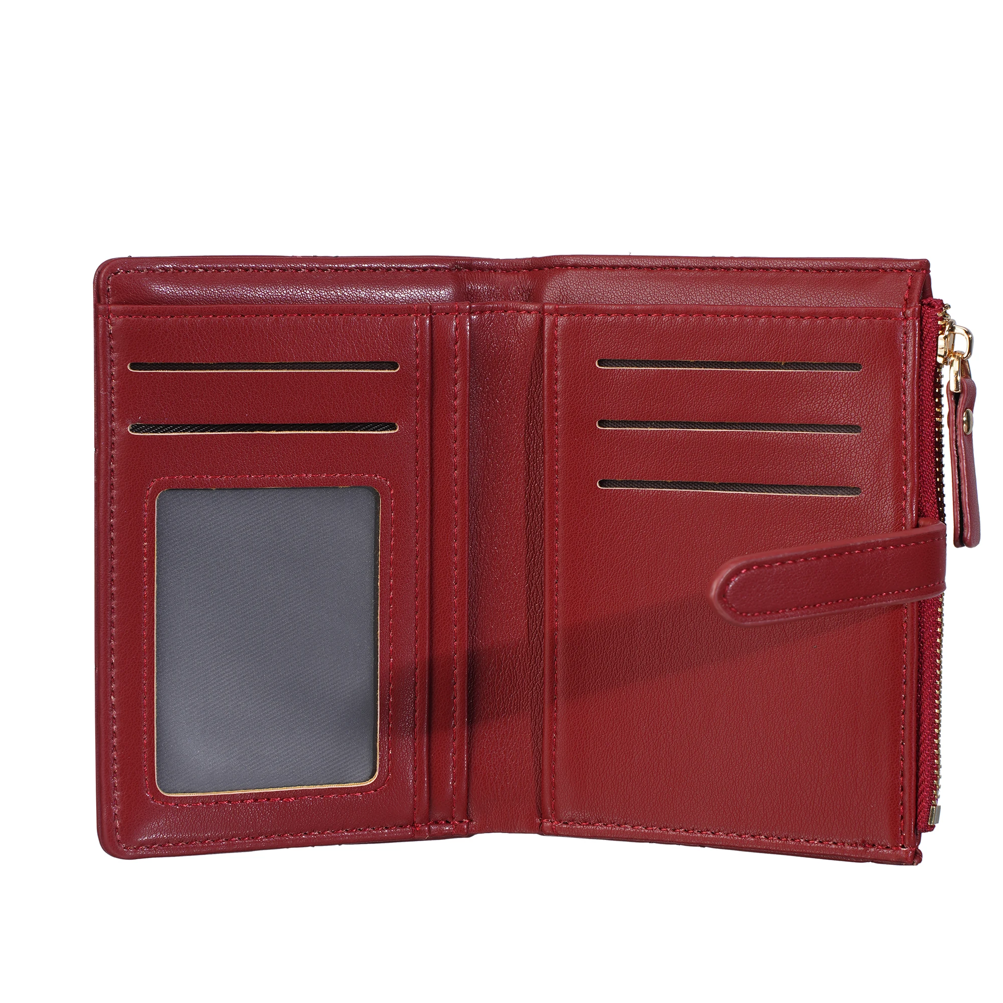 1Pcs/Baellerry Women's Thin Wallet, 8 Card Slots with Zippered Coin Pocket, Dual-Use Compact Wallet for Travel and Daily Use, Anti-Degaussing Wallet