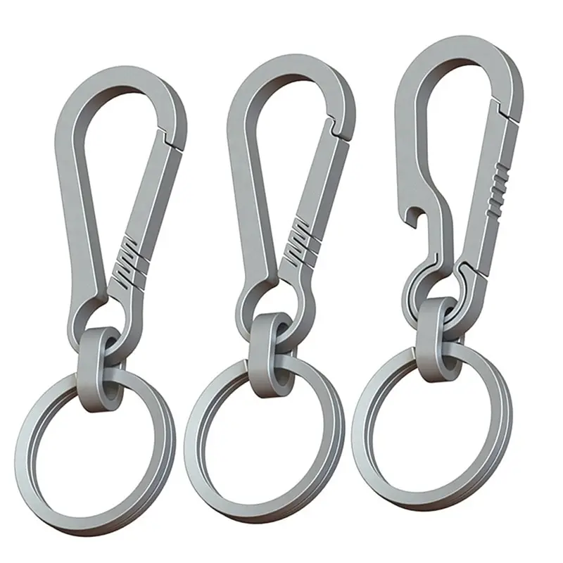 1pc Outdoor Taille Hängen Kette Ring Schnalle Bier Flasche Titan Legierung Karabiner Multi-funktion Schlüsselbund Opener EDC Werkzeug für Männer – Detail 3