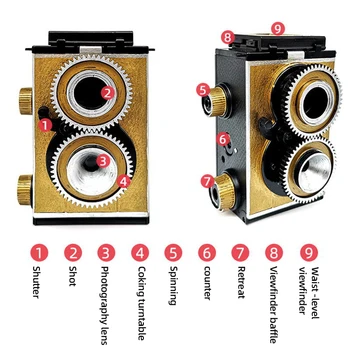 Fotografia retrò Hobby Assemblaggio di fotocamera punto e scatto XFILM Fotocamera a doppio riflessione 135 Fotocamera a pellicola da 35 mm Fotocamera spot