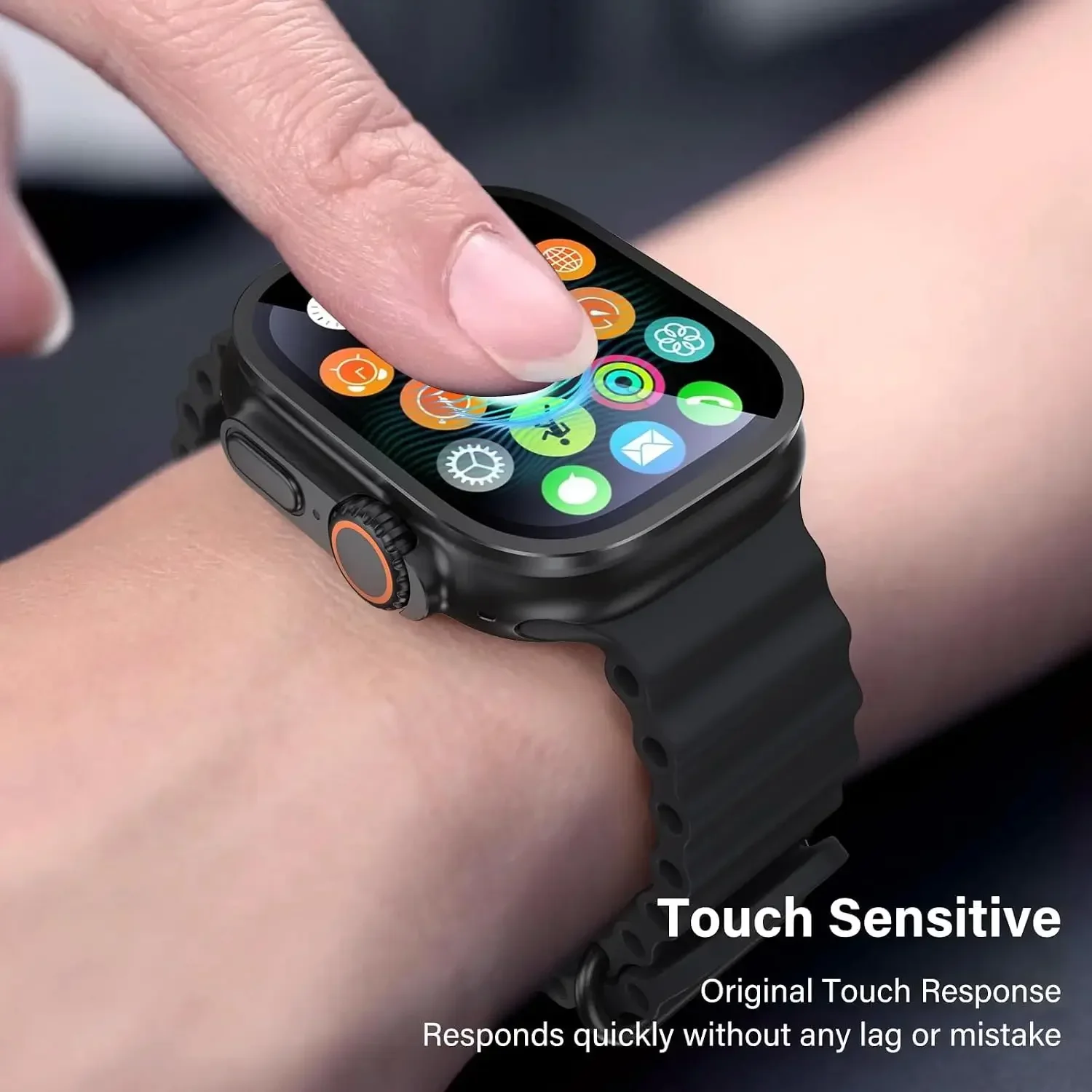Premium Aluminum Alloy Watch Case with Tempered Glass Screen Protector - Anti-Scratch iWatch Cover