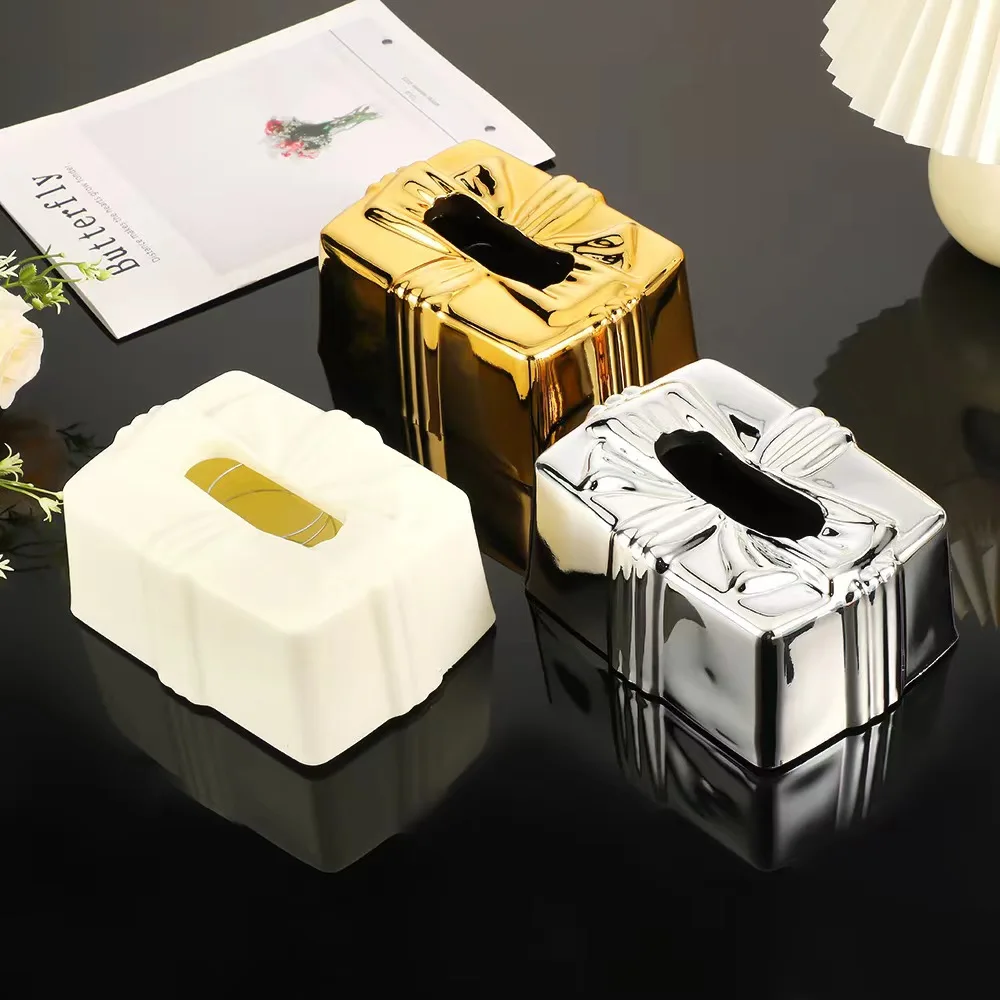 Creative Plastic Tissue Box,Living Room, Bedroom, Bathroom Decoration Paper Drawer, High-end Hotel Restaurant Napkin Storage Box 2