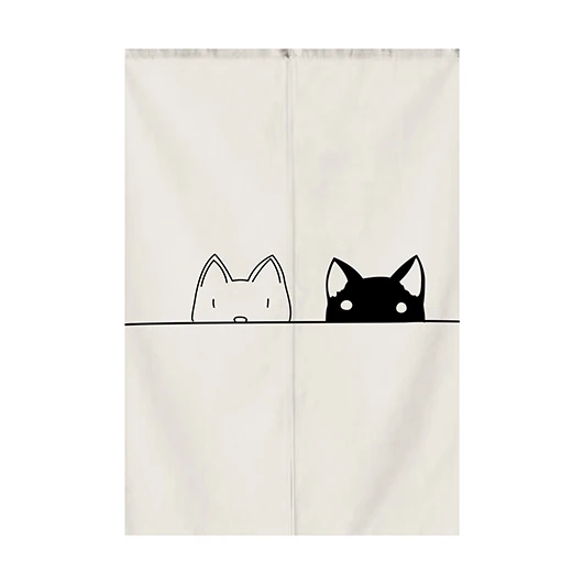 Cartoon Funny Cat Simple Japanese Door Curtain Kitchen noren half-Curtains Bedroom Partition Bathroom doorway Living Room Decor 4