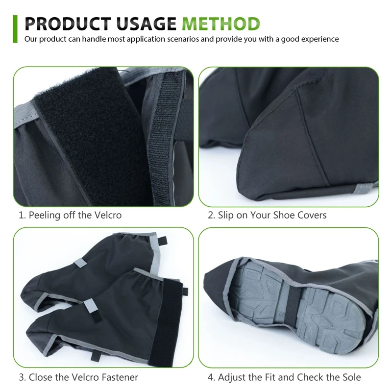 Surchaussures unisexes réutilisables et imperméables pour vélo, moto et randonnée, avec réflecteurs de sable et de pluie._voghion.com