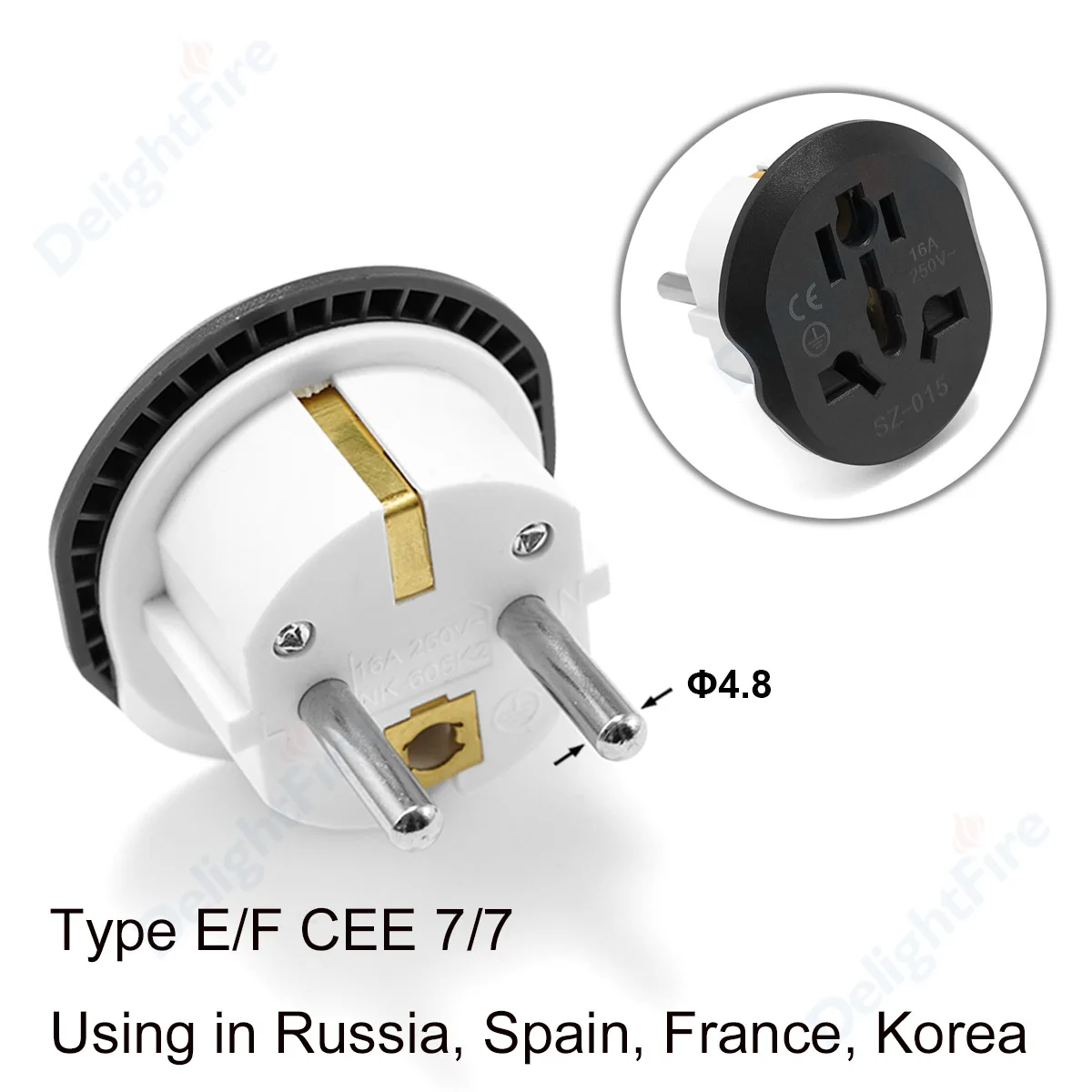 Universal UK to EU Power Adapter - British to European Travel Converter Plug