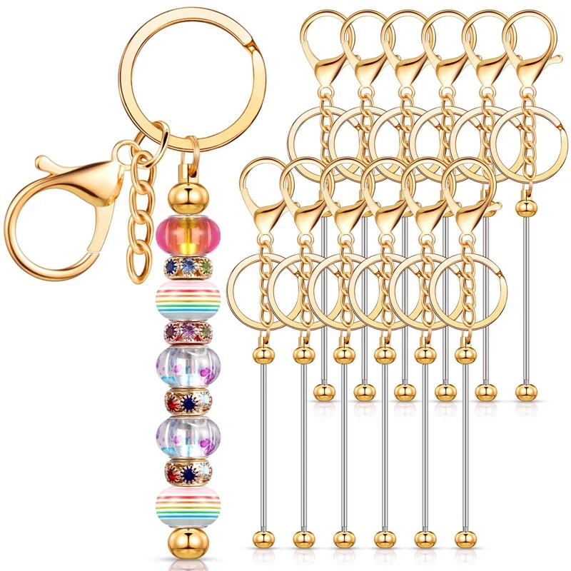 

Брелок для ключей с бусинами, пустой, с бисером, для проектов «сделай сам», 12 шт.