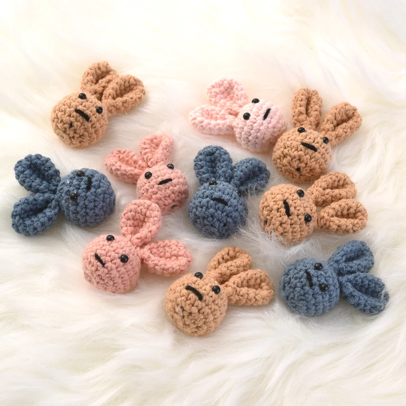 

1Pc Animal Cotton Crochet Beads Cute Rabbit Chew Bead DIY Nursing Teething Toy Baby Teether Pacifier Chain Necklace Jewelry