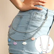 

Sweet Decorative Chain Waist Blet Trouser Chain Waist Chain Girdle Beautiful Pant Accessories Punk Chic Acrylic Clouds Pendant