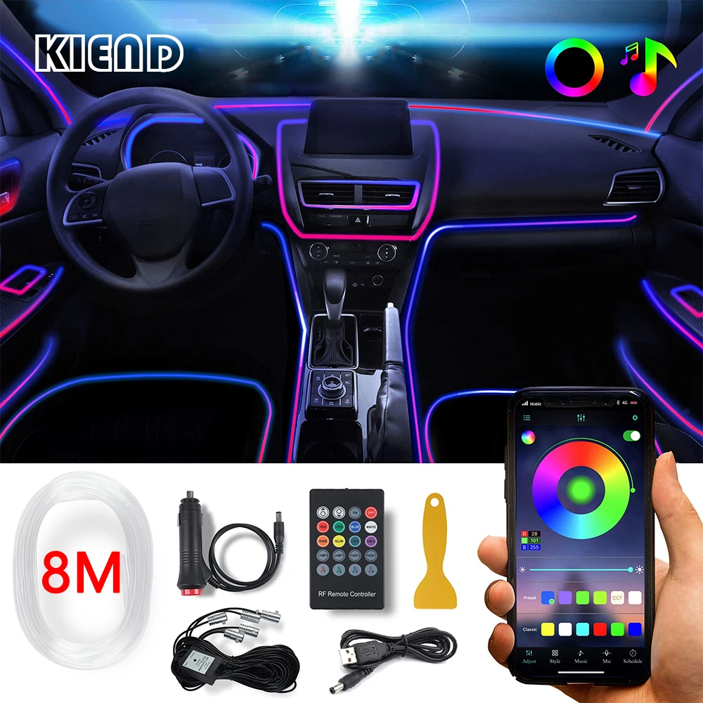 RGBLEDInteriorCarAmbientLightingKitwithAppMusicControlNeon
