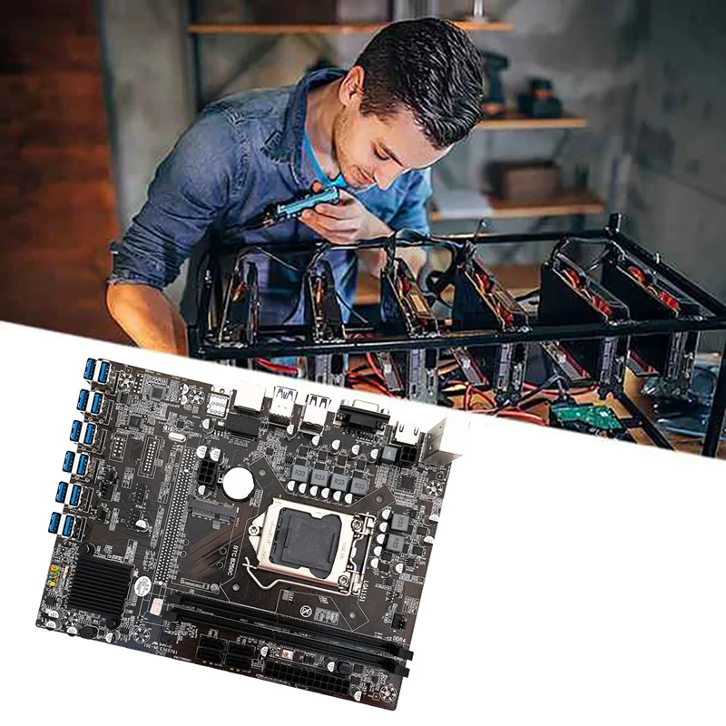 the motherboard B250C BTC Mining Motherboard With G3900 CPU+8G DDR4 RAM+Switch Cable+Screwdriver 12 USB3.0 Slots LGA1151 DDR4 VGA MSATA best desktop motherboard