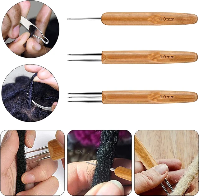 Dreadlock Needle for Braid 0.5Mm 0.75Mm 1Mm Natural Bamboo Dread-Lock Hair  Weaving Tool