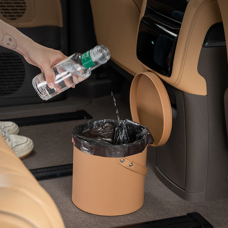 Car trash can Leather storage bucket For Mercedes Benz, BMW, Audi, Hyundai, Ford, Toyota, Honda, Tesla Storage car accessories