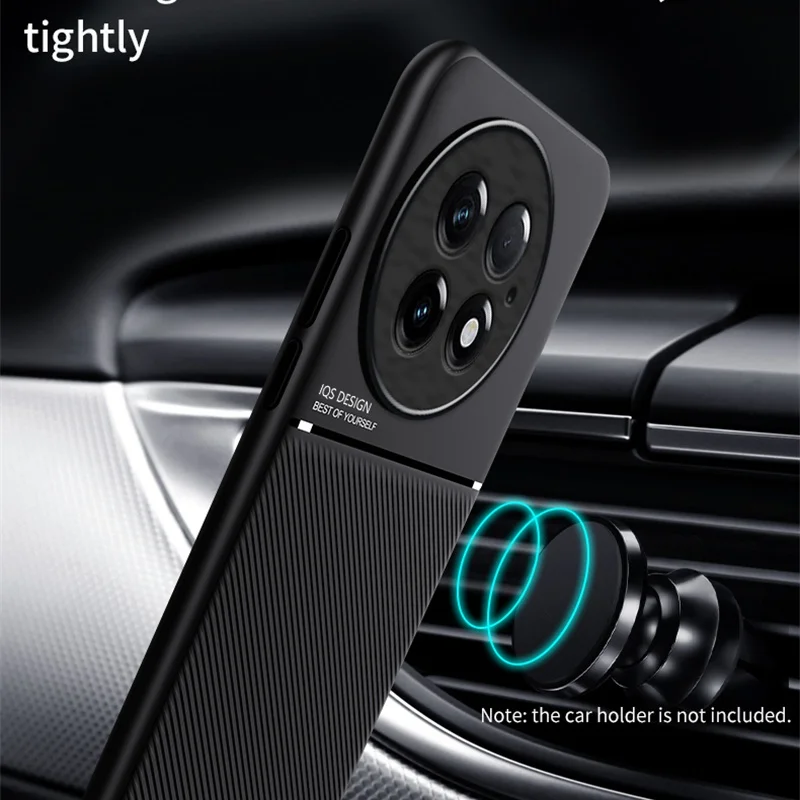 Luxury Soft Leather Phone Case with Car Magnetic Holder - Enhanced Protection