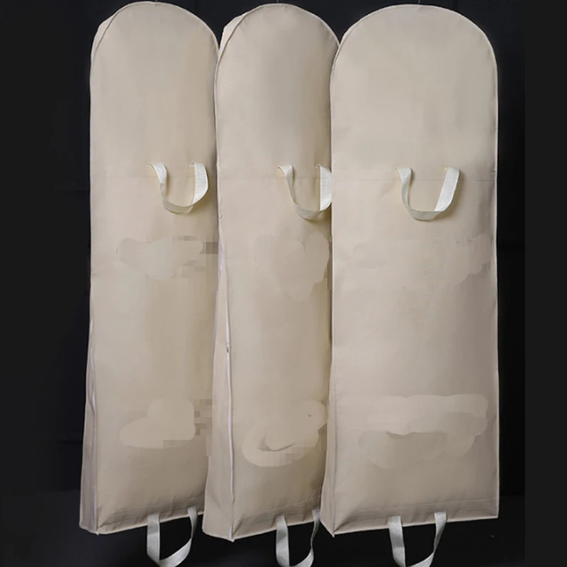 통기성 웨딩 드레스 교수형 주머니 두꺼운 긴 드레스 방진 커버 신부 가운을위한 내구성 저장 가방 초대형 드레스 커버