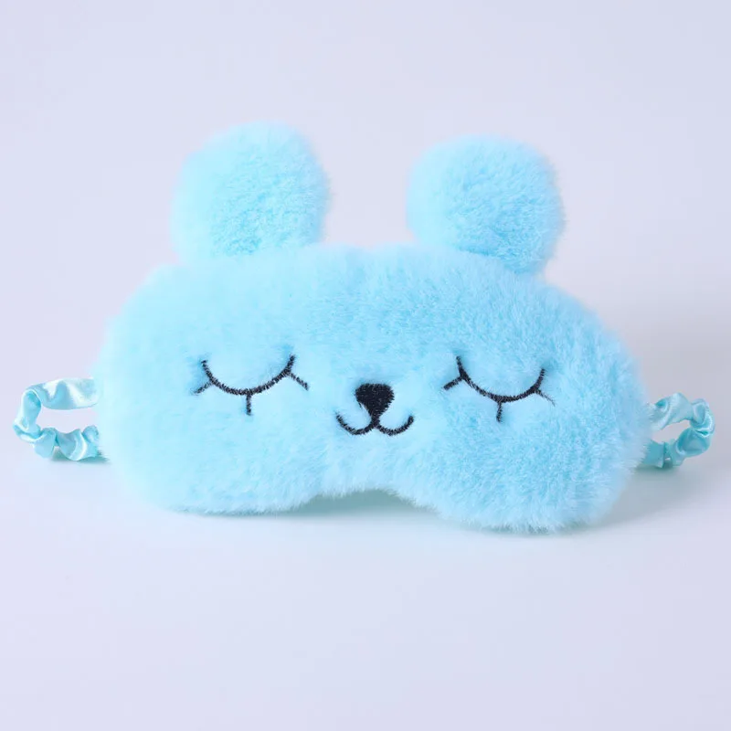 【Happier】 Cute Cartoon Rabbit Plush Sleeping Eye Mask Comfortable Sleep Mask Sleep Aid Traveing Home Shading Light Eye Cover Eyeshade. 