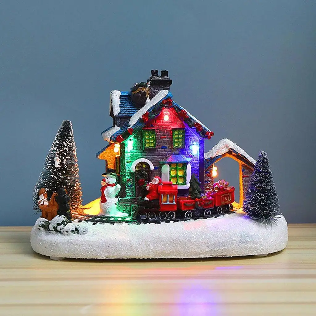 Christmas House Village Farmhouse Light Up Lighting LED Snow Buildings Santa Christmas House Village Farmhouse Light Up Lighting LED Snow Buildings Santa