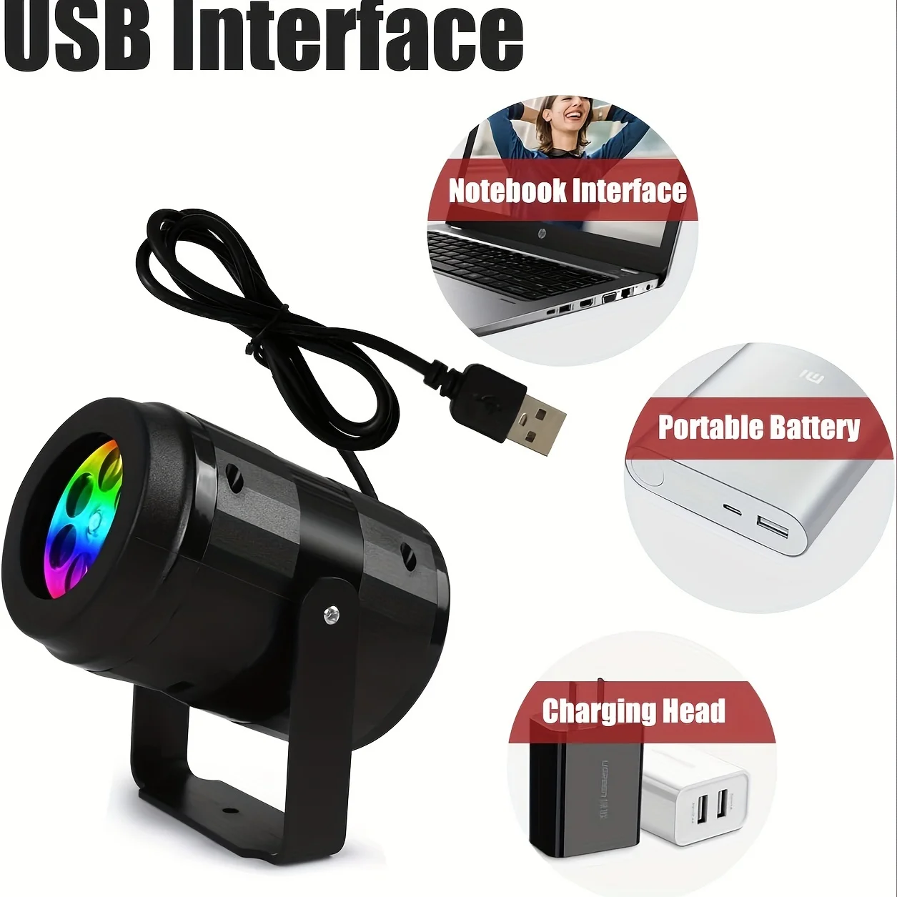 USB 전원 HD 다이나믹 야간 조명, 크리스마스 프로젝터, 요정 조명, 침실 게임 실내 홈 데코, 16 패턴 프로젝션 램프