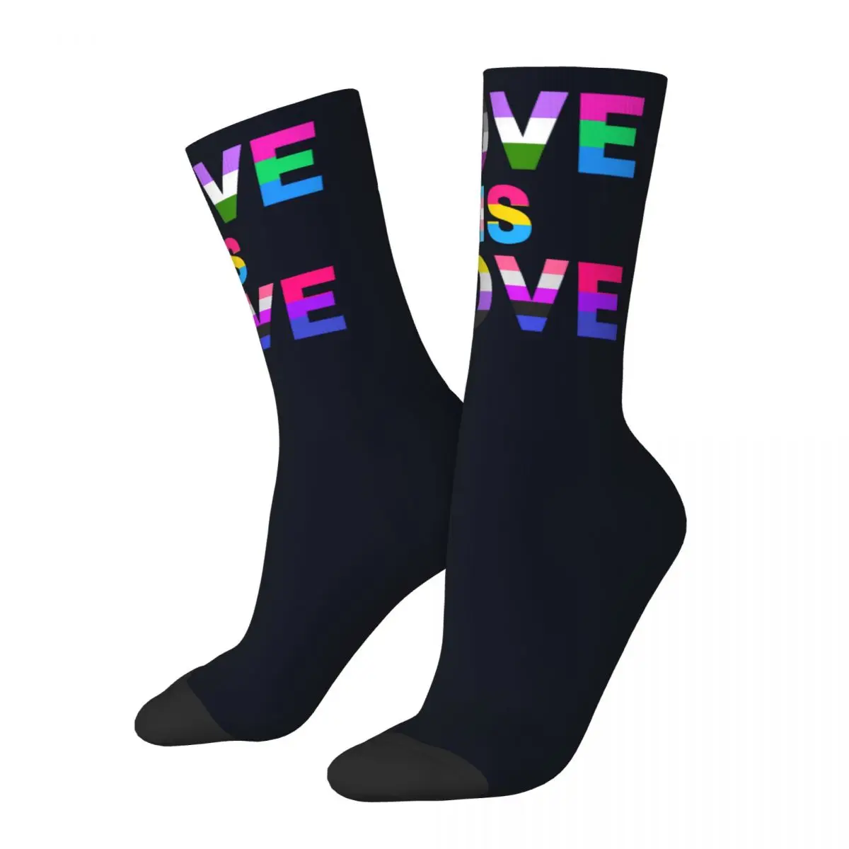 

Зимние теплые классные носки унисекс с надписью Love Is Love, ЛГБТ, гордость, бисексуал, лесбийские геи, радуга, Харадзюку, Нескользящие баскетбольные Носки
