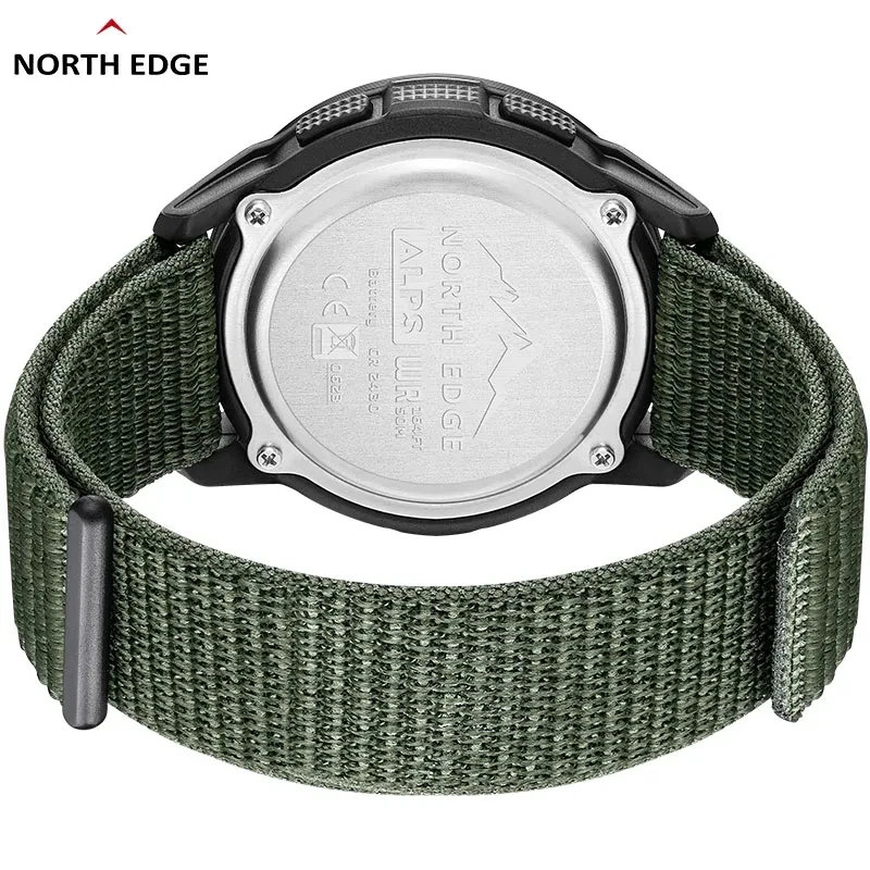 NORTH EDGE Men's Digital Carbon Fiber Watch Shock Militray Sports Super Light Outdoor Fun Compass Waterproof 50m Wristwatches 2