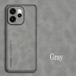 Premium Sheepskin Leather Shockproof Silicone Phone Case Cover for OPPO reno15 Pro mini (Gray)
