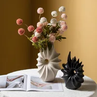 CAPIRON Ceramic Conch Vase for Pampas Grass Dried Flower Container Decorative Centerpiece Tabletop Home Living Room Nordic Decor 1