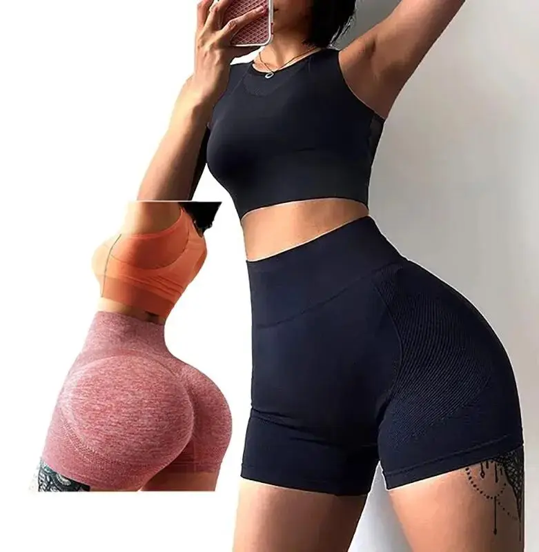 Workout Shorts Seamless Women's Butt Lifting High Waisted Booty Scrunch Athletic Gym Yoga Shorts