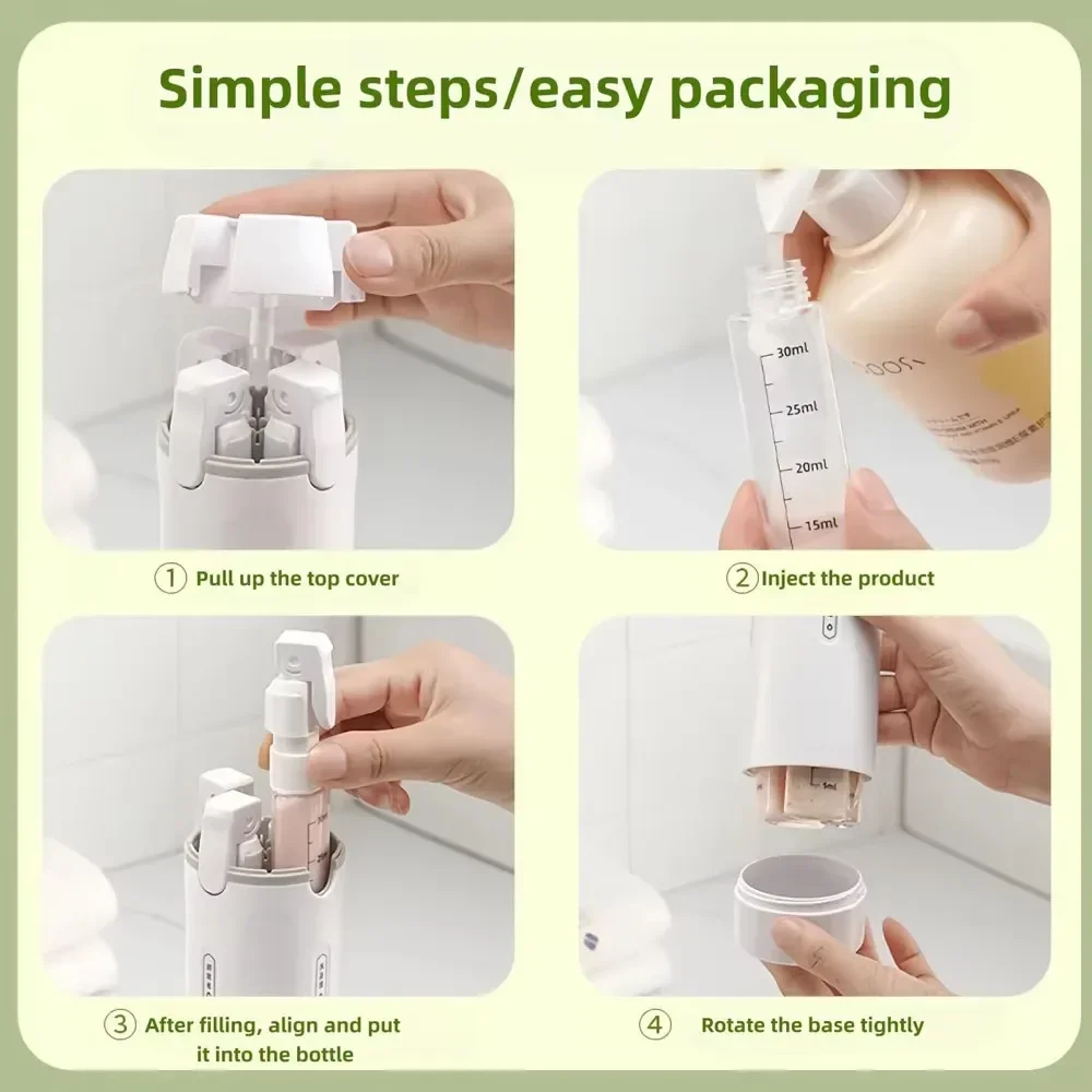 Compact 4-in-1 Travel Toiletries & Cosmetics Container Set