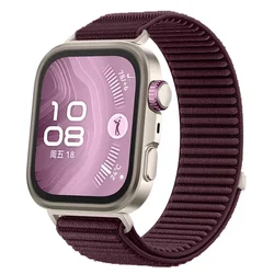 Sports Nylon Braided Loop Strap - Comfortable Bracelet Accessory - Huawei Fit 5 Pro (Plum color)