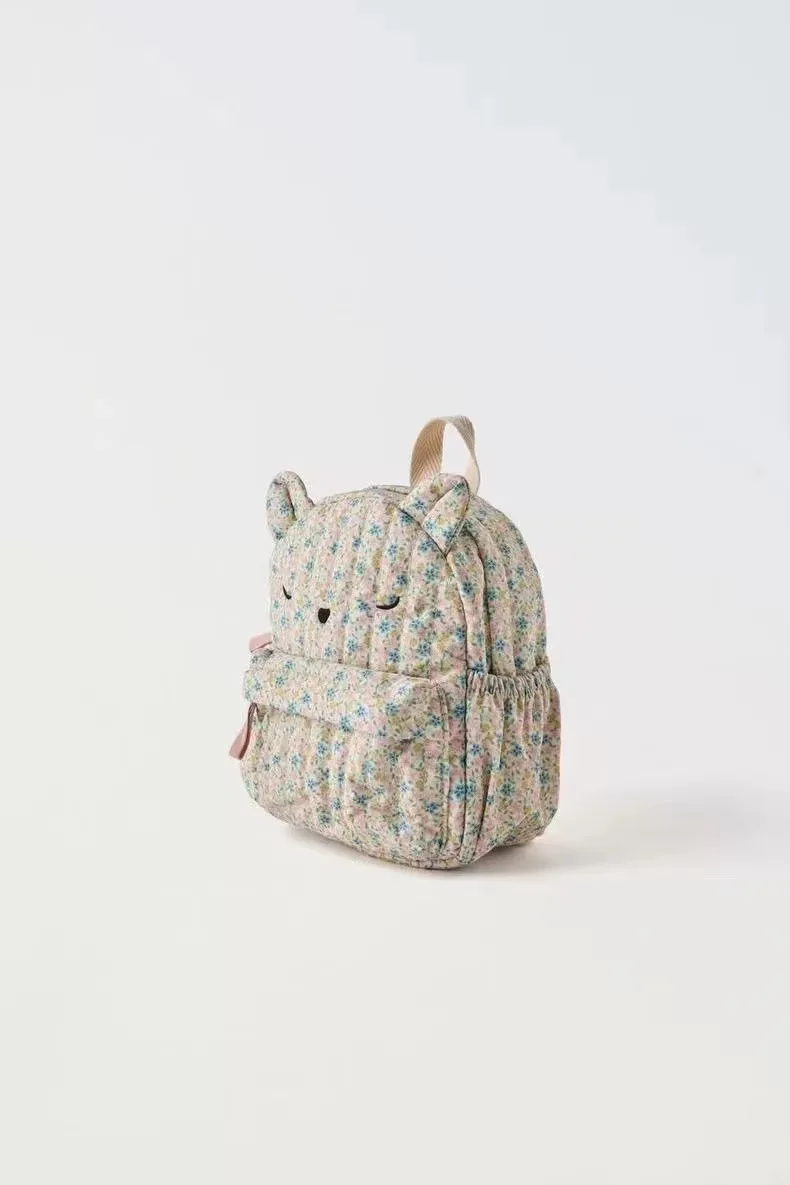 Personalized Kitten Floral Backpack, Children's Backpack, Cute animal Shaped Mini Backpack For Young Children 2