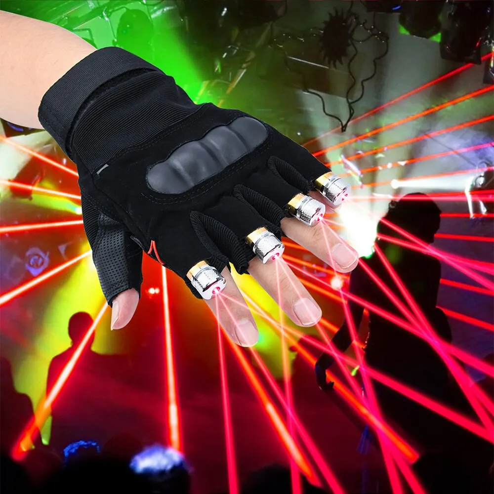

Red Green Laser Gloves Novetly Rechargeable Lasering Dancing Stage Led Glove Stage Light Effect For Home DJ Club Party Show