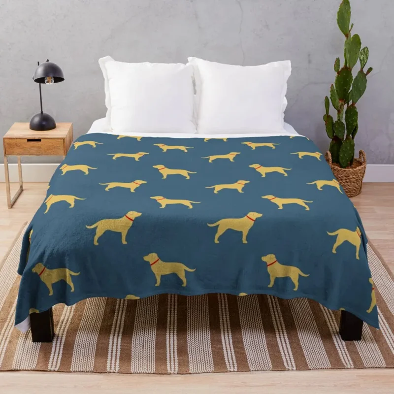 

Yellow L-abrador R-etriever Dog Throw Blanket blankets for sofa