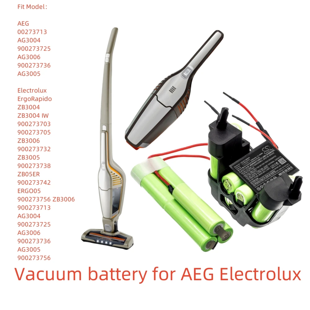 

Ni-MH Vacuum battery for AEG,Electrolux,14.4v,1500mAh,00273713 AG3004 900273725 ErgoRapido ZB3004 ERGO05 ZB05ER AG3005 AG3006