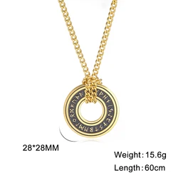 Vintage Viking Rune Pendant Necklace - Nordic Stainless Steel Amulet Talisman Jewelry (Gold Color)