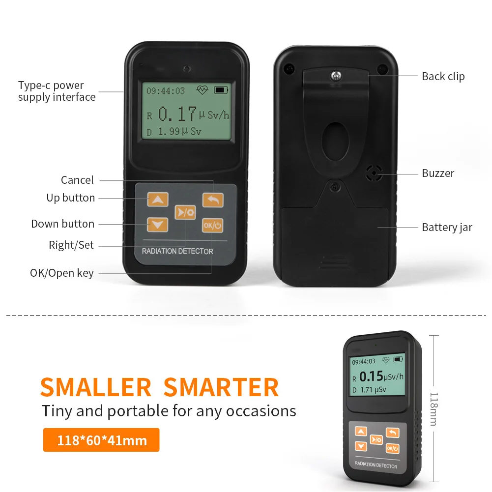 Geiger Counter Nuclear Radiation Detector Radioactive Ray X-Ray &gamma;-Ray Radiation Tester Dosimeter USB Handheld Portable radiation detector geiger counter