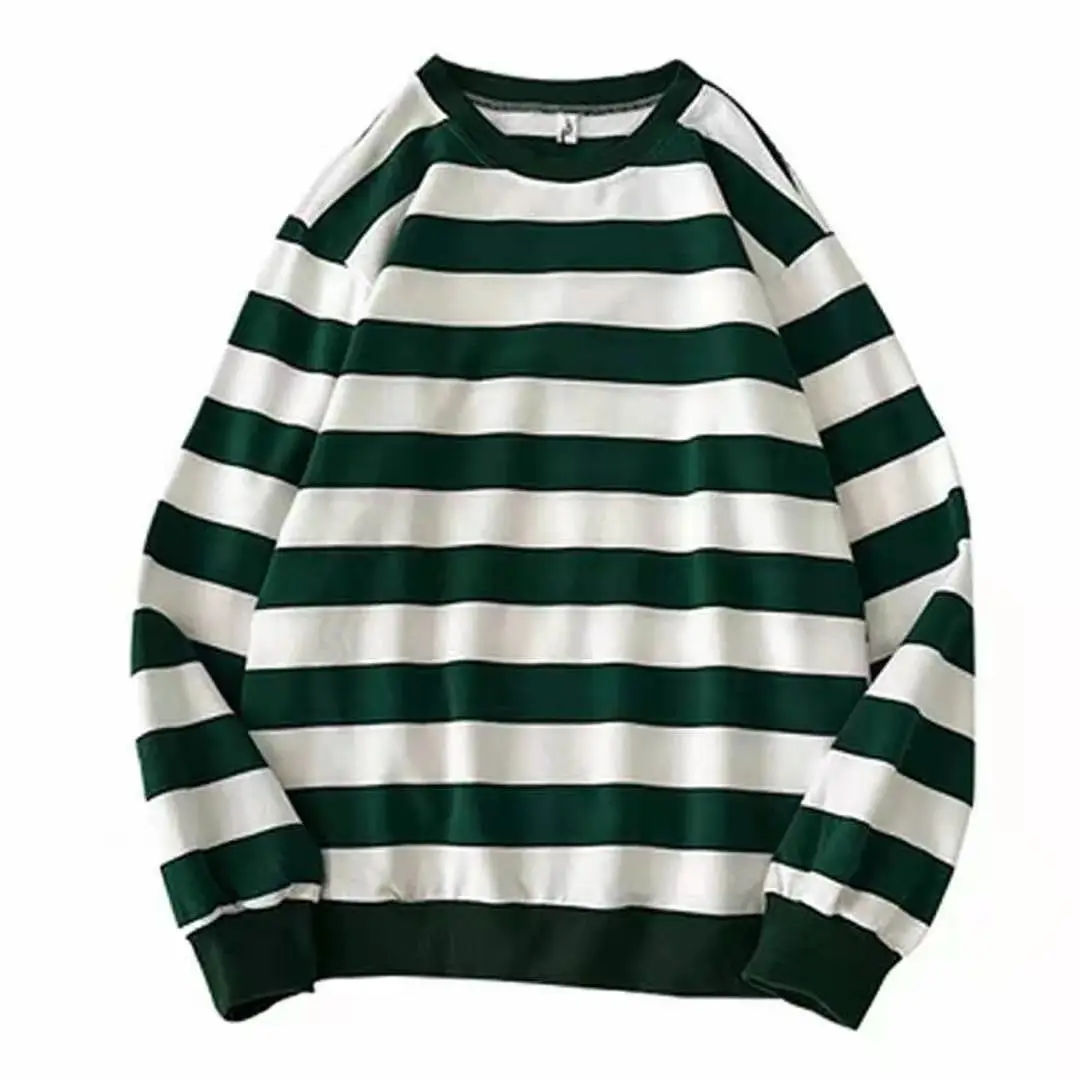 Striped Sweatshirts Mens Casual Shirts O Neck Striped T-Shirts Long Sleeves Pullovers Men Loose Tops Red White Stripes Shirt